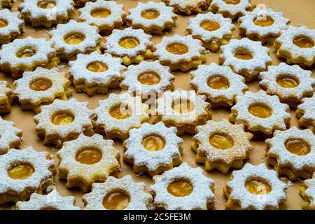 Christmas Bakery Mozart Cookies. Homemade Cookies in Lower Bavaria Germany Stock Photo