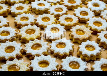 Christmas Bakery Mozart Cookies. Homemade Cookies in Lower Bavaria Germany Stock Photo