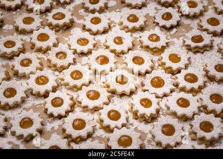 Christmas Bakery Mozart Cookies. Homemade Cookies in Lower Bavaria Germany Stock Photo