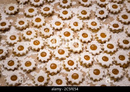 Christmas Bakery Mozart Cookies. Homemade Cookies in Lower Bavaria Germany Stock Photo
