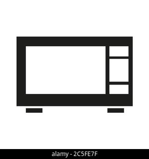 Microwave oven kitchen on white background. Kitchen appliance isolated electric element icon. Vector illustration EPS 10. Stock Vector
