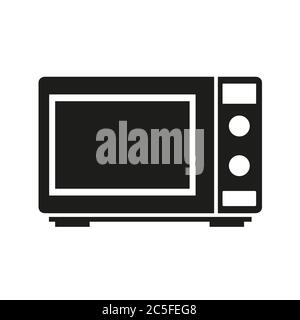 Microwave oven kitchen on white background. Kitchen appliance isolated electric element icon. Vector illustration EPS 10. Stock Vector