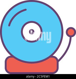 School bell line and fill style icon design, education class lesson knowledge preschooler study learning classroom and primary theme Vector illustration Stock Vector
