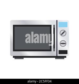 Microwave oven kitchen on white background. Kitchen appliance isolated electric element icon. Vector illustration EPS 10. Stock Vector