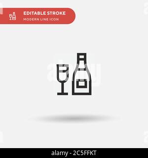Champagne Simple vector icon. Illustration symbol design template for web mobile UI element. Perfect color modern pictogram on editable stroke. Champagne icons for your business project Stock Vector