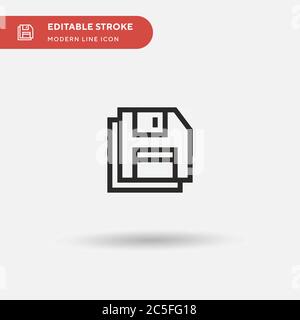Floppy Disk Simple vector icon. Illustration symbol design template for web mobile UI element. Perfect color modern pictogram on editable stroke. Floppy Disk icons for your business project Stock Vector