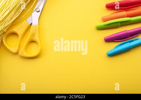 Office supplies. Background for subjects related to school, graphics and drawing Stock Photo