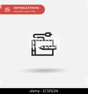 Pen Tablet Simple vector icon. Illustration symbol design template for web mobile UI element. Perfect color modern pictogram on editable stroke. Pen Tablet icons for your business project Stock Vector