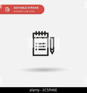 Notebook Simple vector icon. Illustration symbol design template for web mobile UI element. Perfect color modern pictogram on editable stroke. Notebook icons for your business project Stock Vector