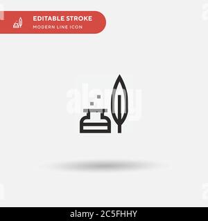 Inkwell Simple vector icon. Illustration symbol design template for web mobile UI element. Perfect color modern pictogram on editable stroke. Inkwell icons for your business project Stock Vector