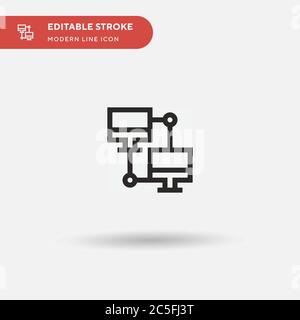 Computer Simple vector icon. Illustration symbol design template for web mobile UI element. Perfect color modern pictogram on editable stroke. Computer icons for your business project Stock Vector