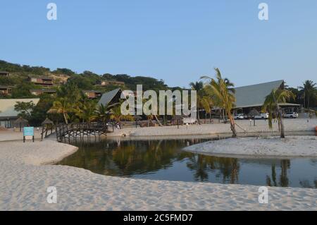 Beautiful Bilene beach and lagoon near Maputo in Mozambique Stock Photo