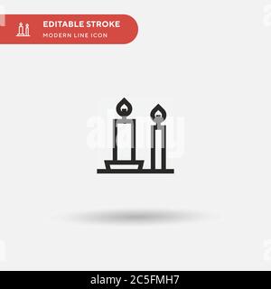 Candles Simple vector icon. Illustration symbol design template for web mobile UI element. Perfect color modern pictogram on editable stroke. Candles icons for your business project Stock Vector