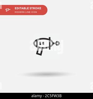 Toy Gun Simple vector icon. Illustration symbol design template for web mobile UI element. Perfect color modern pictogram on editable stroke. Toy Gun icons for your business project Stock Vector