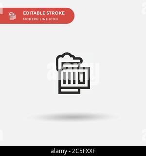 Beer Mug Simple vector icon. Illustration symbol design template for web mobile UI element. Perfect color modern pictogram on editable stroke. Beer Mug icons for your business project Stock Vector