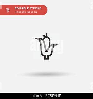 Corn Simple vector icon. Illustration symbol design template for web mobile UI element. Perfect color modern pictogram on editable stroke. Corn icons for your business project Stock Vector
