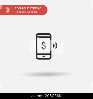 Mobile Payment Simple vector icon. Illustration symbol design template for web mobile UI element. Perfect color modern pictogram on editable stroke. Mobile Payment icons for your business project Stock Vector