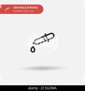 Dropper Simple vector icon. Illustration symbol design template for web mobile UI element. Perfect color modern pictogram on editable stroke. Dropper icons for your business project Stock Vector