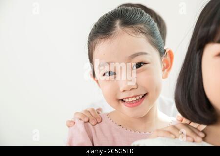 Happy children concept, a portrait of asian children smiling 179 Stock Photo