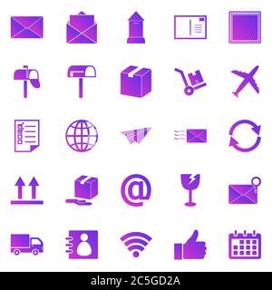 Post gradient icons on white background, stock vector Stock Vector