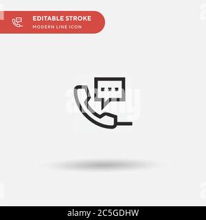 Phone Call Simple vector icon. Illustration symbol design template for web mobile UI element. Perfect color modern pictogram on editable stroke. Phone Call icons for your business project Stock Vector