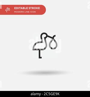 Stork Simple vector icon. Illustration symbol design template for web mobile UI element. Perfect color modern pictogram on editable stroke. Stork icons for your business project Stock Vector