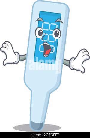digital thermometer mascot design concept showing a amazed gesture Stock Vector