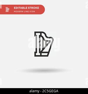 Harp Simple vector icon. Illustration symbol design template for web mobile UI element. Perfect color modern pictogram on editable stroke. Harp icons for your business project Stock Vector