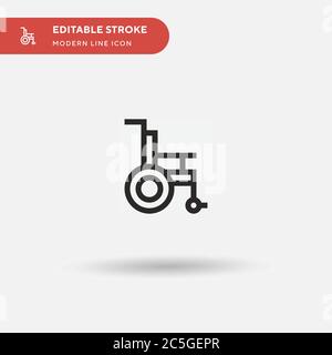 Wheelchair Simple vector icon. Illustration symbol design template for web mobile UI element. Perfect color modern pictogram on editable stroke. Wheelchair icons for your business project Stock Vector