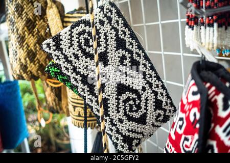 Sarawak Traditional Handicraft. Usually sold at the shops along the Main Bazaar Street, Kuching for tourist to bring home as souvenir,selective focus Stock Photo