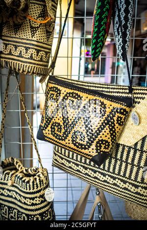 Sarawak Traditional Handicraft. Usually sold at the shops along the Main Bazaar Street, Kuching for tourist to bring home as souvenir,selective focus Stock Photo