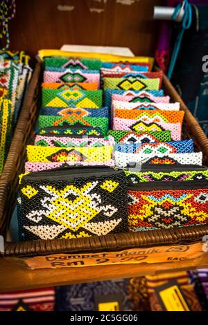 Sarawak Traditional Handicraft. Usually sold at the shops along the Main Bazaar Street, Kuching for tourist to bring home as souvenir,selective focus Stock Photo