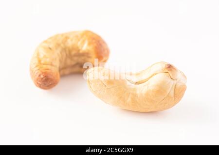 Cashew nuts isolated against white Stock Photo