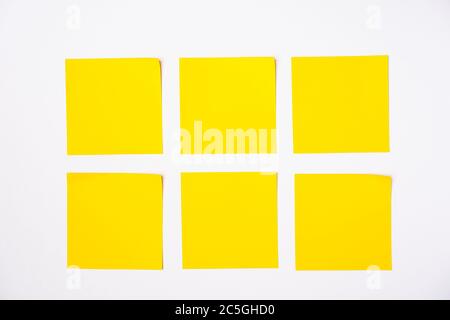 Sticky notes against white background, copy space for text Stock Photo