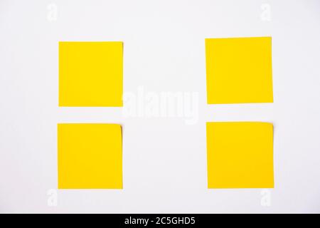 Sticky notes against white background, copy space for text Stock Photo