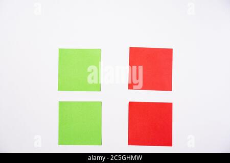Sticky notes against white background, copy space for text Stock Photo