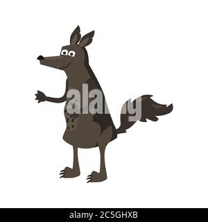 Cute Wolf, forest animal, suitable for books, websites, applications, trend style graphics, vector, illustration, isolated, cartoon style Stock Vector