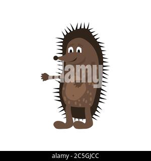 Cute Hedgehog, forest animal, suitable for books, websites, applications, trend style graphics, vector, illustration, isolated, cartoon style Stock Vector