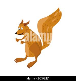 Cute fox, forest animal, suitable for books, websites, applications, trend style graphics, vector, illustration, isolated, cartoon style Stock Vector