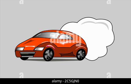 vector image of a red car in retro style Stock Vector