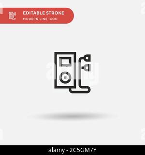 Mp Player Simple vector icon. Illustration symbol design template for web mobile UI element. Perfect color modern pictogram on editable stroke. Mp Player icons for your business project Stock Vector