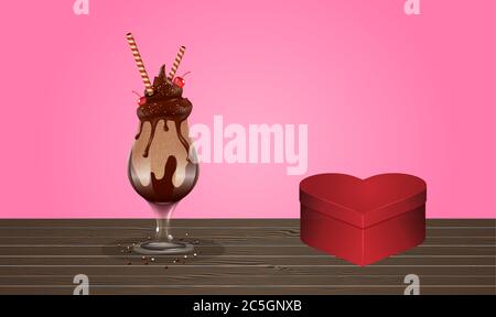 mock up illustration of ice cream scoop on the tables Stock Vector