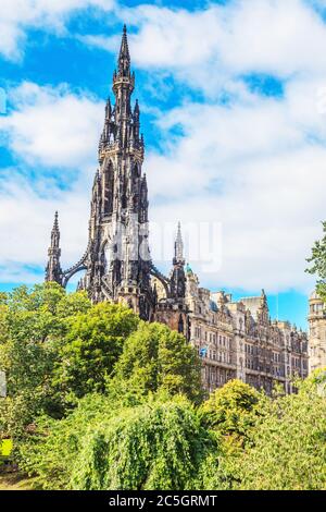 View of the Scott Monument in Edinburgh Stock Photo