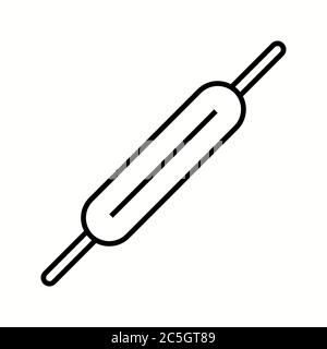 Unique Roller And Pin Vector Line Icon Stock Vector
