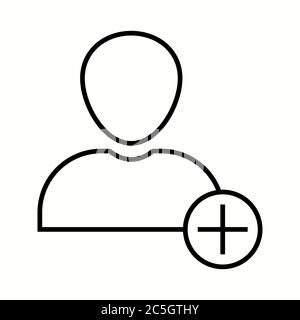 Unique Add Account Vector Line Icon Stock Vector