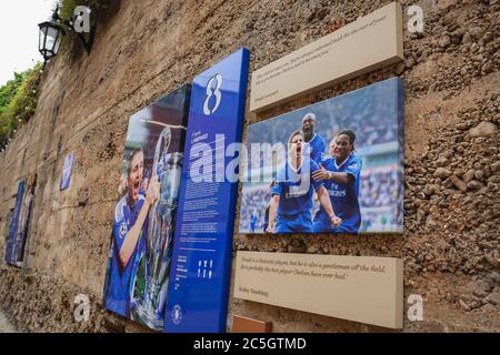 London, UK. The Shed Wall. Frank Lampard. Chelsea Football Club. Stamford Bridge Stadium in Fulham. Credit: Waldemar Sikora Stock Photo