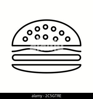 Unique Burger Vector Line Icon Stock Vector