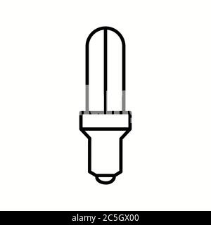 Unique Energy Saver Bulb Vector Line Icon Stock Vector