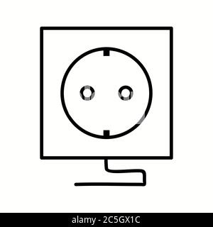 Unique Socket Vector Line Icon Stock Vector