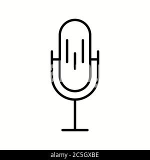 Unique Mic Vector Line Icon Stock Vector